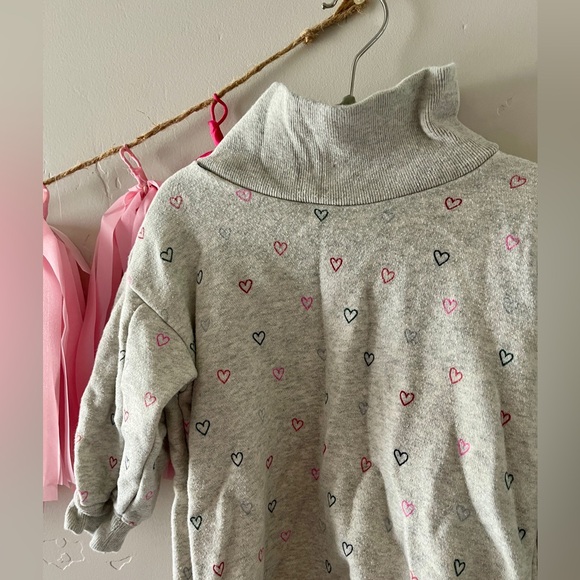 Pink Hooded Jacket & Matching Pink Sweatpants. Gray Heart High Neck Sweatshirt - Picture 3 of 3